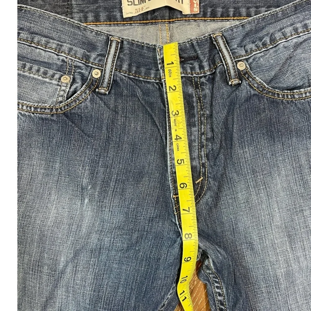Levis 514‎ Slim Straight Jeans Mens 33x32 Blue Denim Medium Wash Cotton Pants